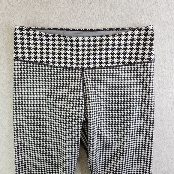 Nike Leggings Womens Large Black White Houndstooth One Icon Clash 7/8 Length - Picture 2 of 14
